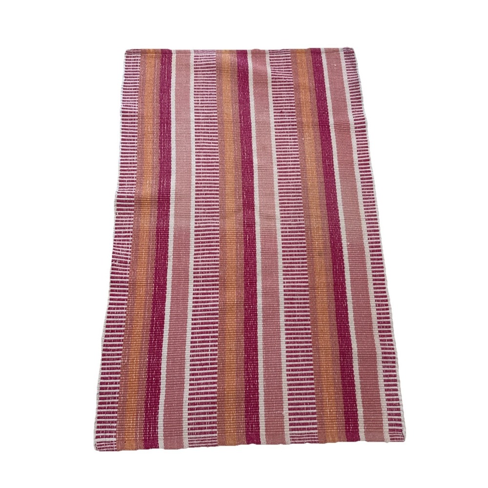 Chic Rachel Ashwell Pink Orange White Door May‎ Bathmat Rug 26"x41" Boho Hippie